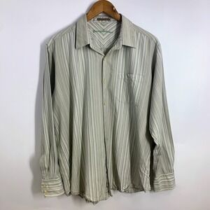 Tommy‎ Bahama Mens Silk Striped Long Sleeve Button Up Shirt Size L